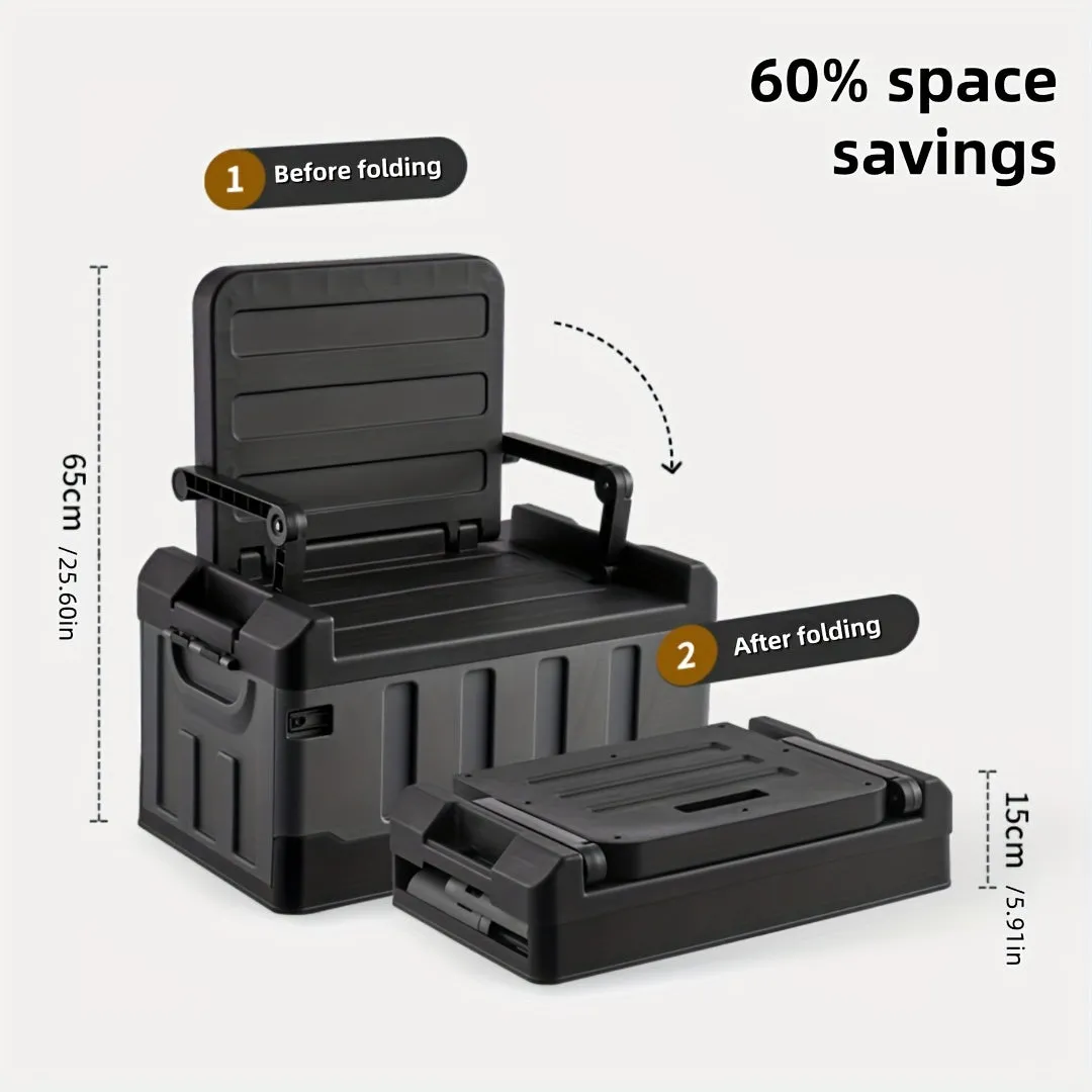 Folding Storage Stool with Backrest