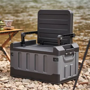 Folding Storage Stool with Backrest