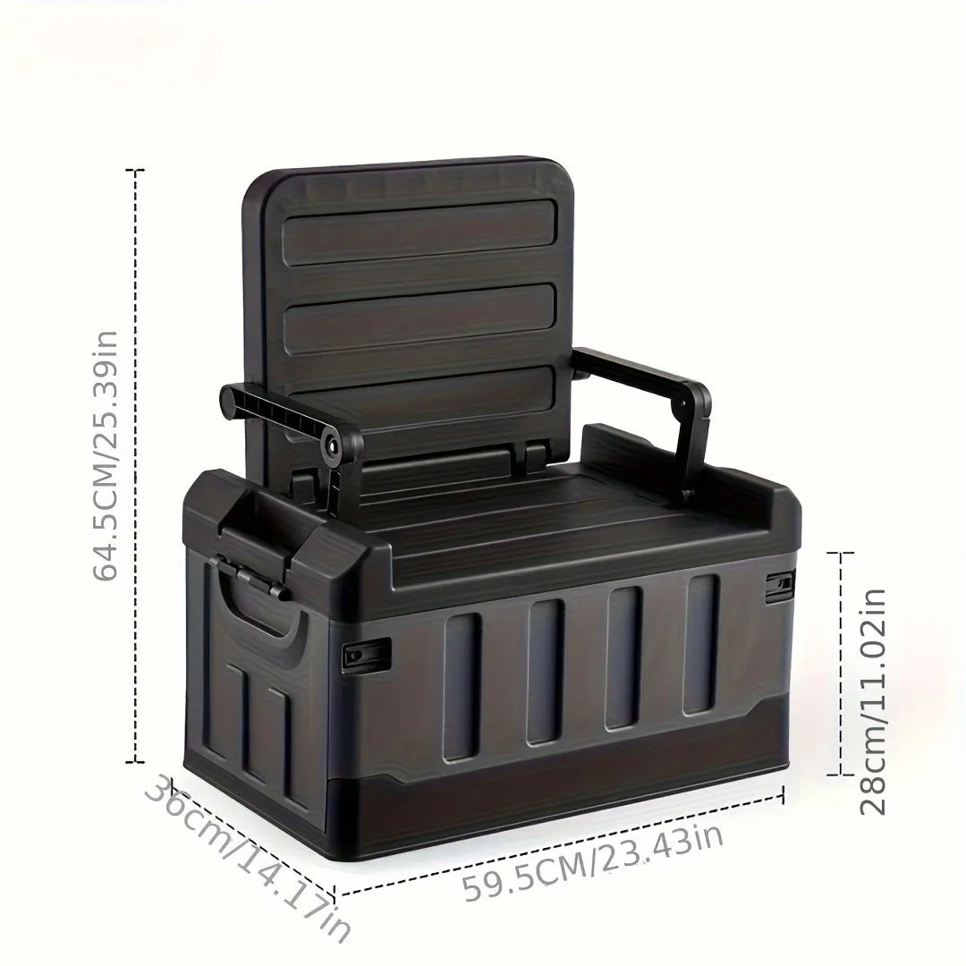 Folding Storage Stool with Backrest