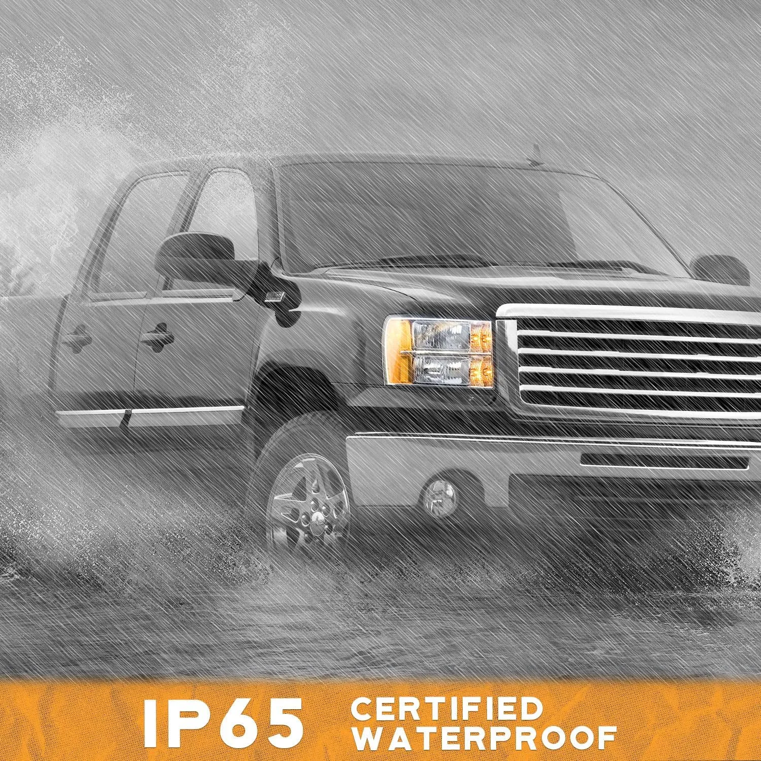 for 2007-2013 Sierra Headlights for 07-13 GMC Sierra 1500/07-14 Sierra 2500 HD 3500 HD Headlamp Chrome Housing Amber Reflector Left Right wiring harness included
