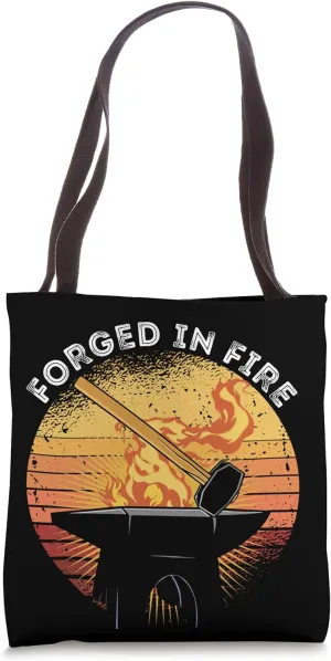 Forged In Fire Retro Sunset Blacksmith Blacksmith Worker Tote Bag