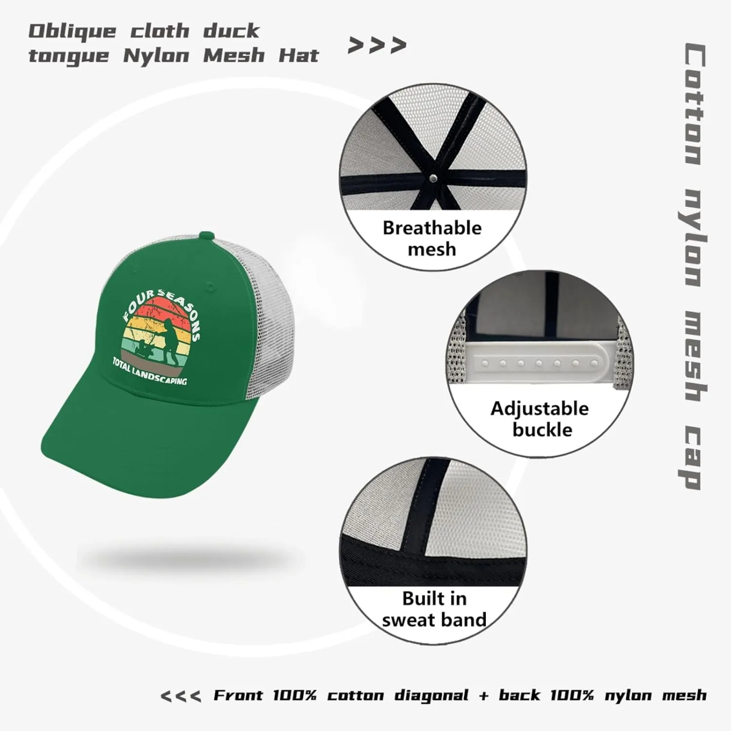 Four Seasons Total Landscaping Cap Camping Hat Apricot Womens Golf Hat Gifts for Dad Cool Cap