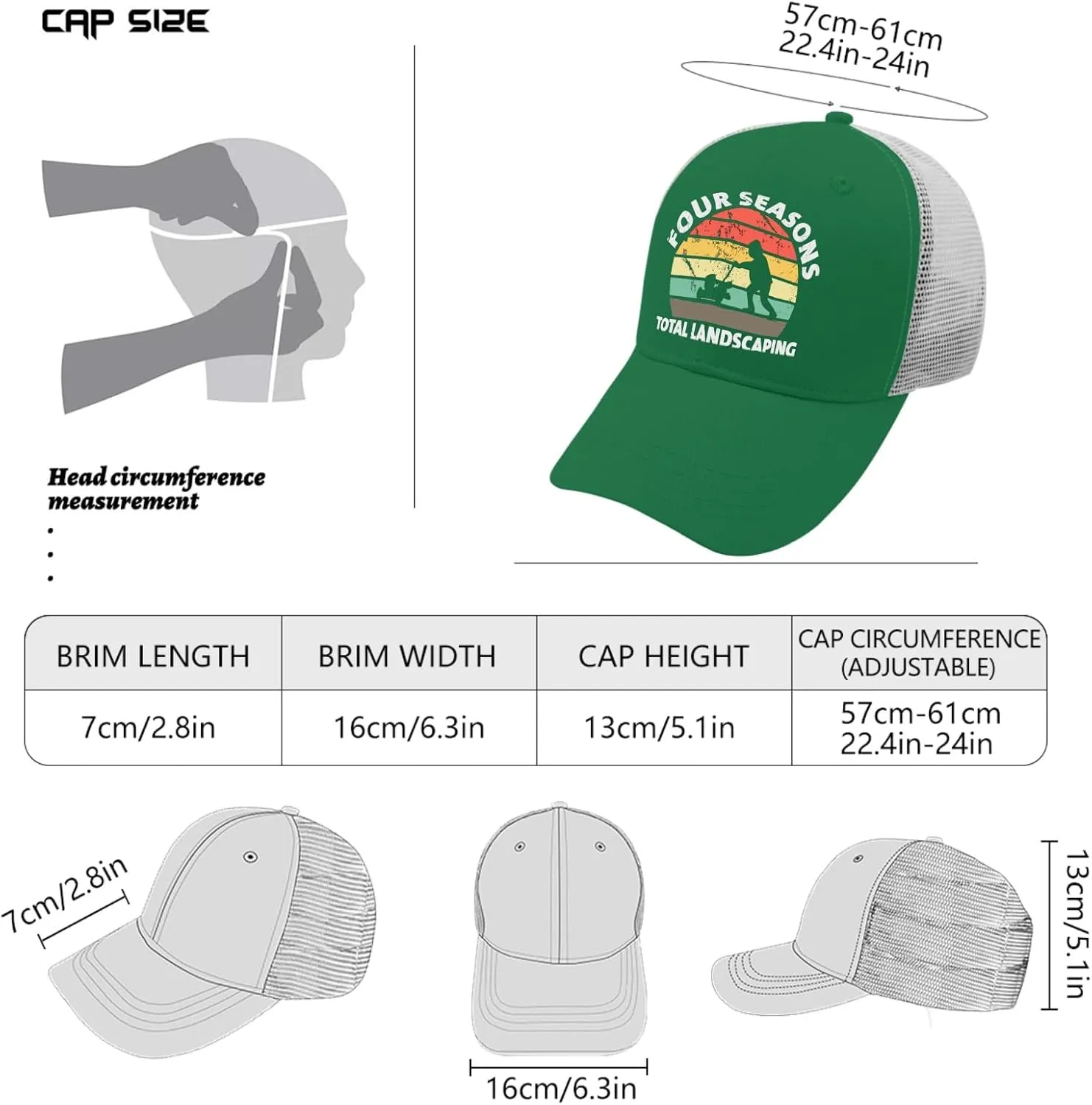 Four Seasons Total Landscaping Cap Camping Hat Apricot Womens Golf Hat Gifts for Dad Cool Cap