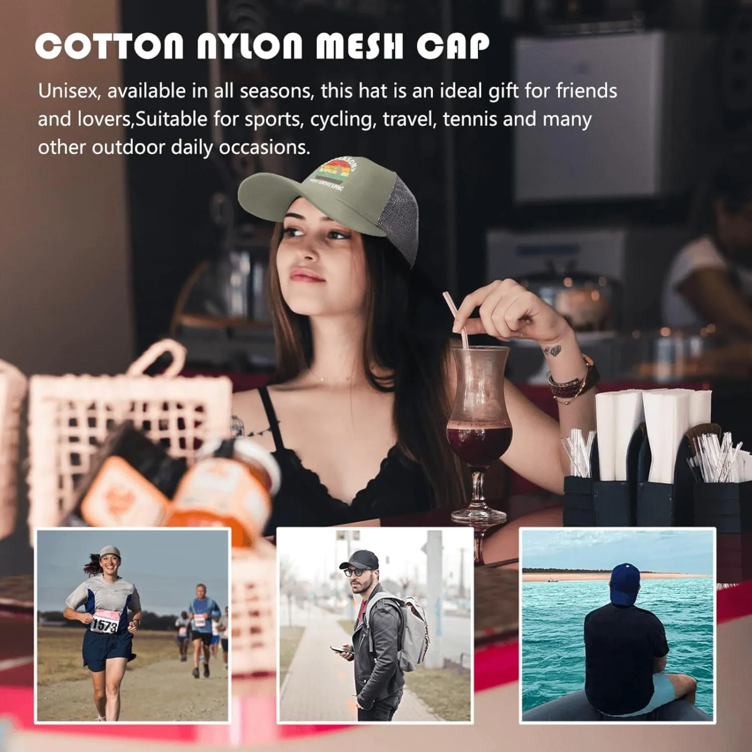 Four Seasons Total Landscaping Cap Camping Hat Apricot Womens Golf Hat Gifts for Dad Cool Cap