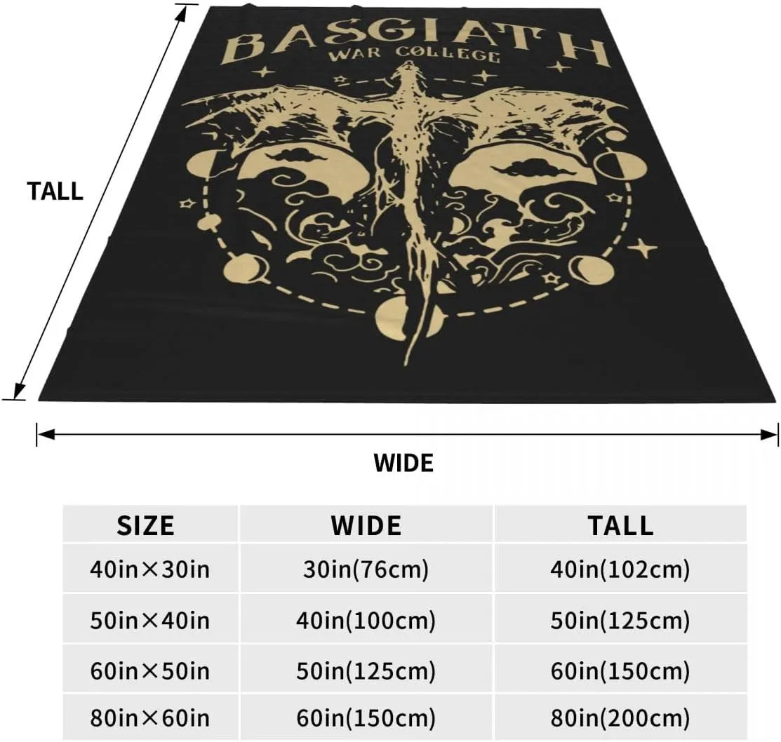 Fourth-Wing Blanket Soft Flannel Fleece Throw Travel Camping Blanket for Sofa Couch Bed 4th Wing Merch Book Fan Gift 60x80 in