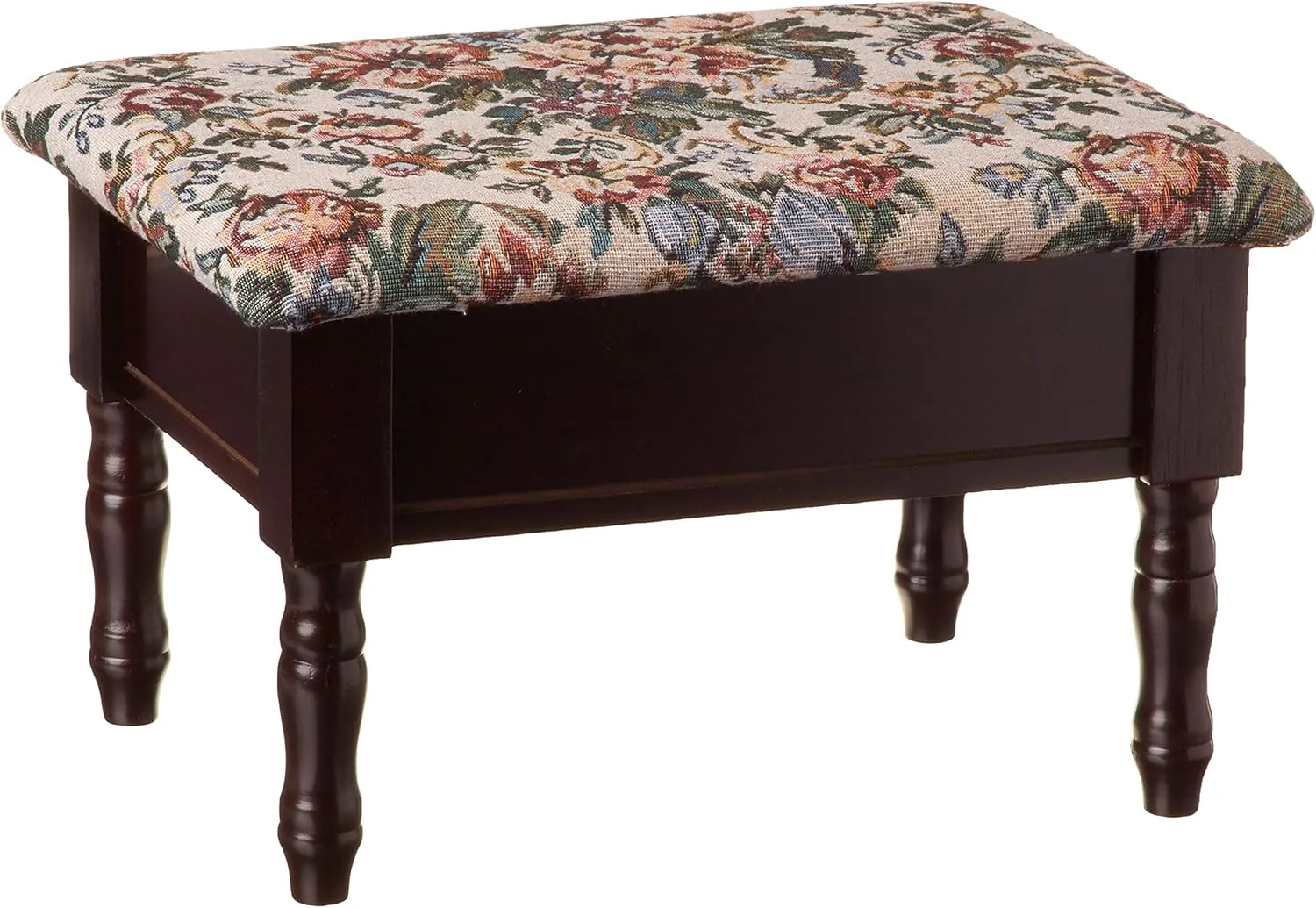 Frenchi Furniture Foot Stool, 13.2"D x 17.84"W x 5.12"H, Cherry