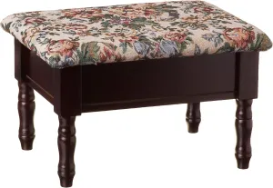 Frenchi Furniture Foot Stool, 13.2"D x 17.84"W x 5.12"H, Cherry