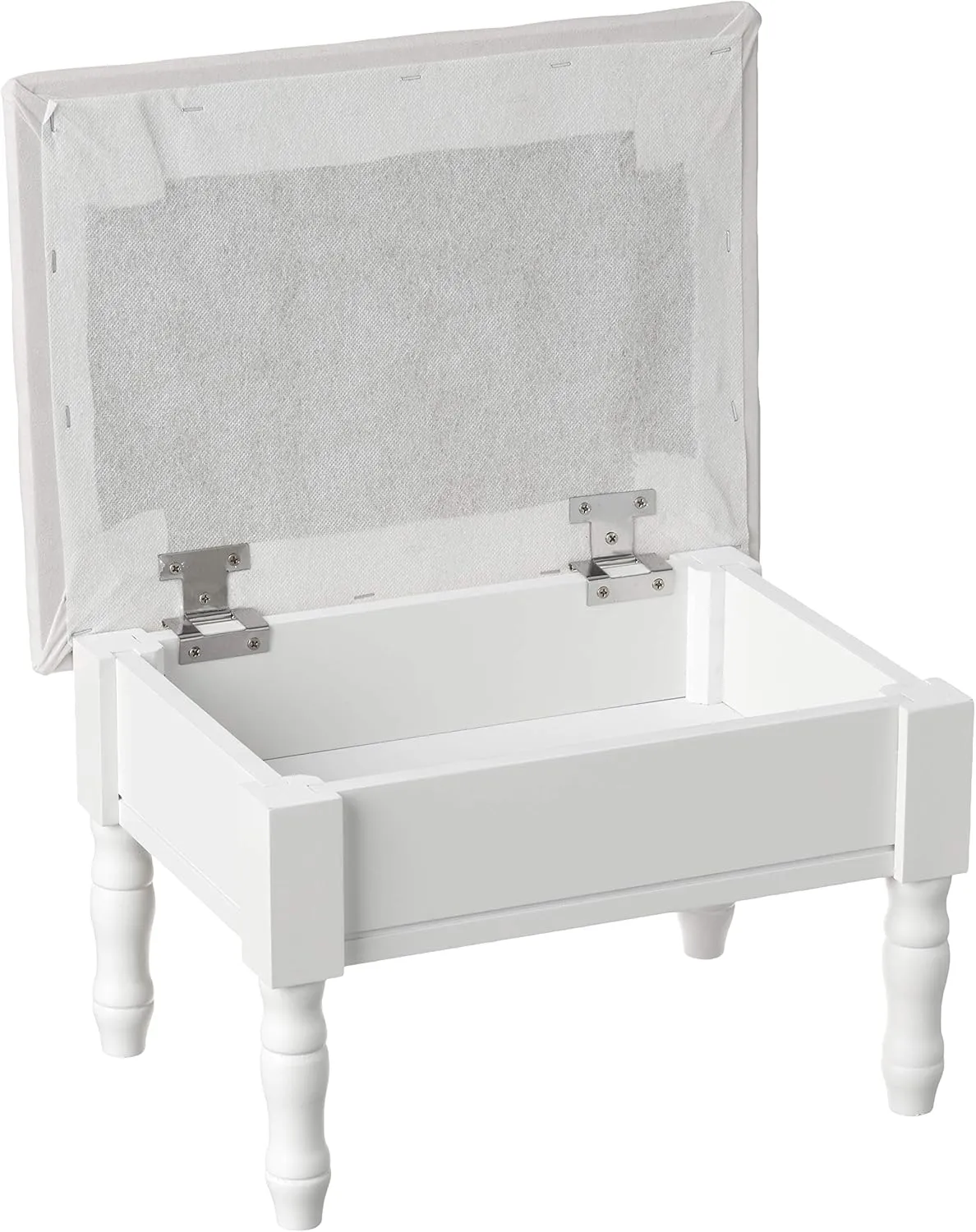 Frenchi Home Furnishing Footstool with Storage cover, White