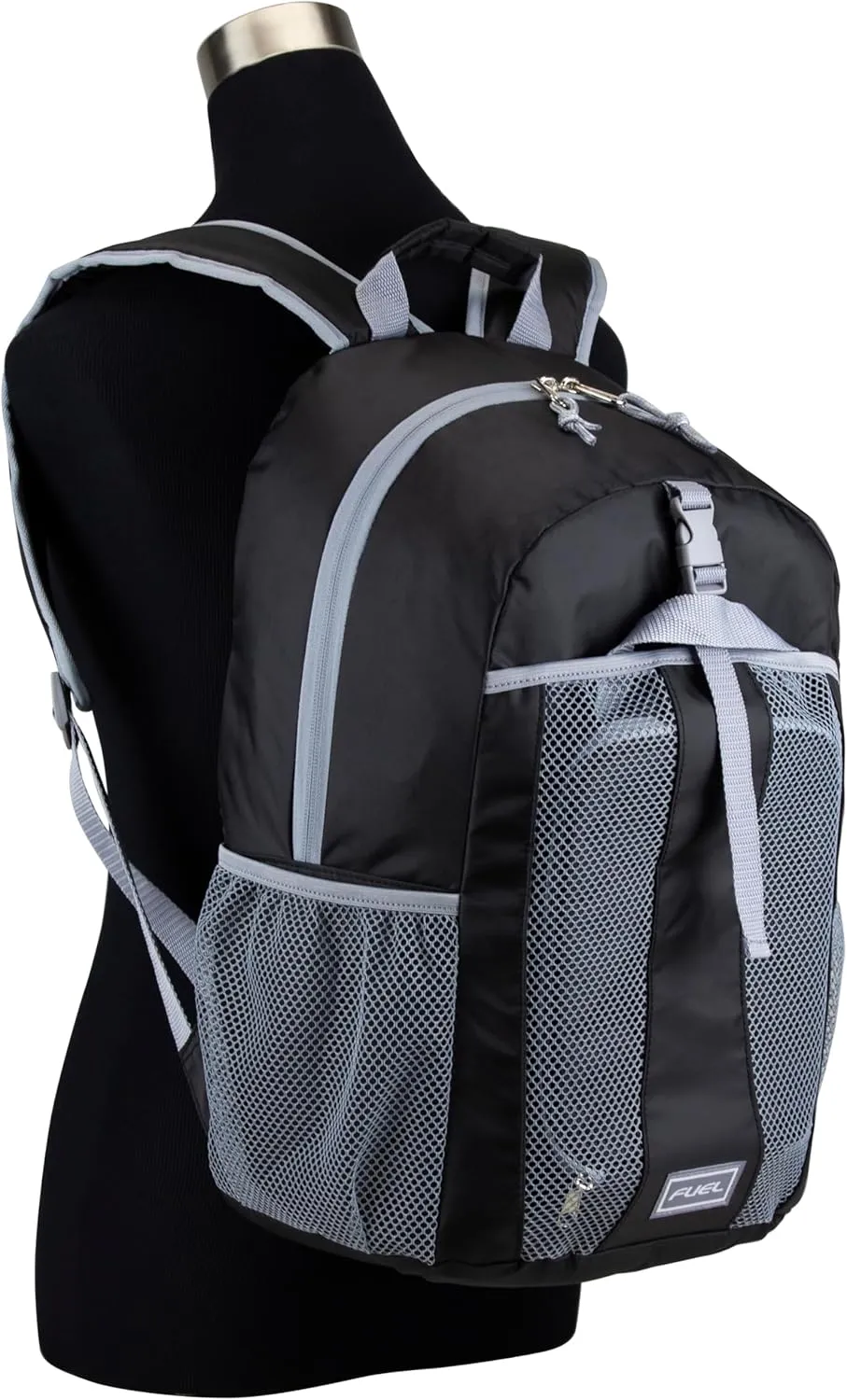 FUEL Lunch Backpack Set Water Resistant Dome Bookbag Bag Soft Reusable Insulated Cooler Lunch Box Thermal Travel Office Lunch Bag, Black