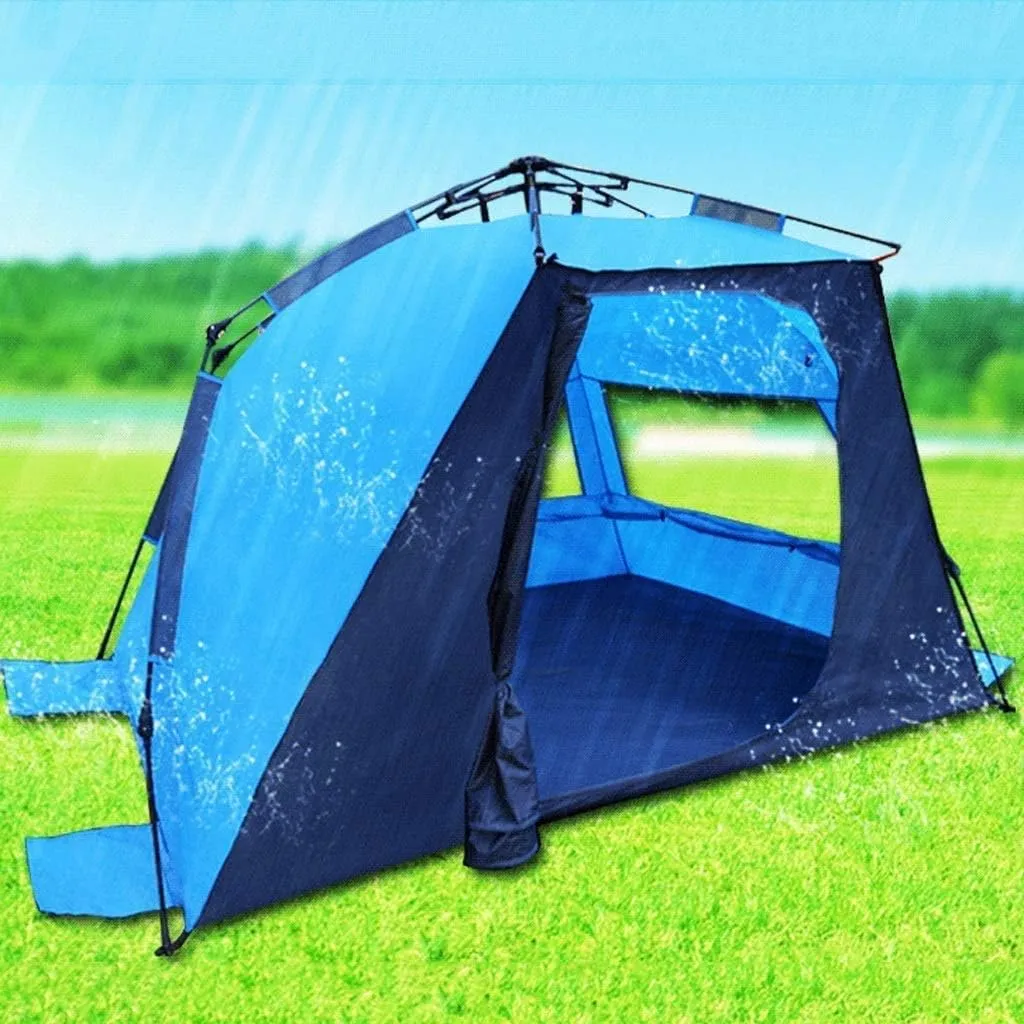 Fully Automatic Tent, Quick Open Waterproof Sunscreen Tent,Camping Family Tent, Ventilation Durable Easy to Install Quickly,Blue