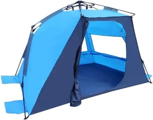 Fully Automatic Tent, Quick Open Waterproof Sunscreen Tent,Camping Family Tent, Ventilation Durable Easy to Install Quickly,Blue