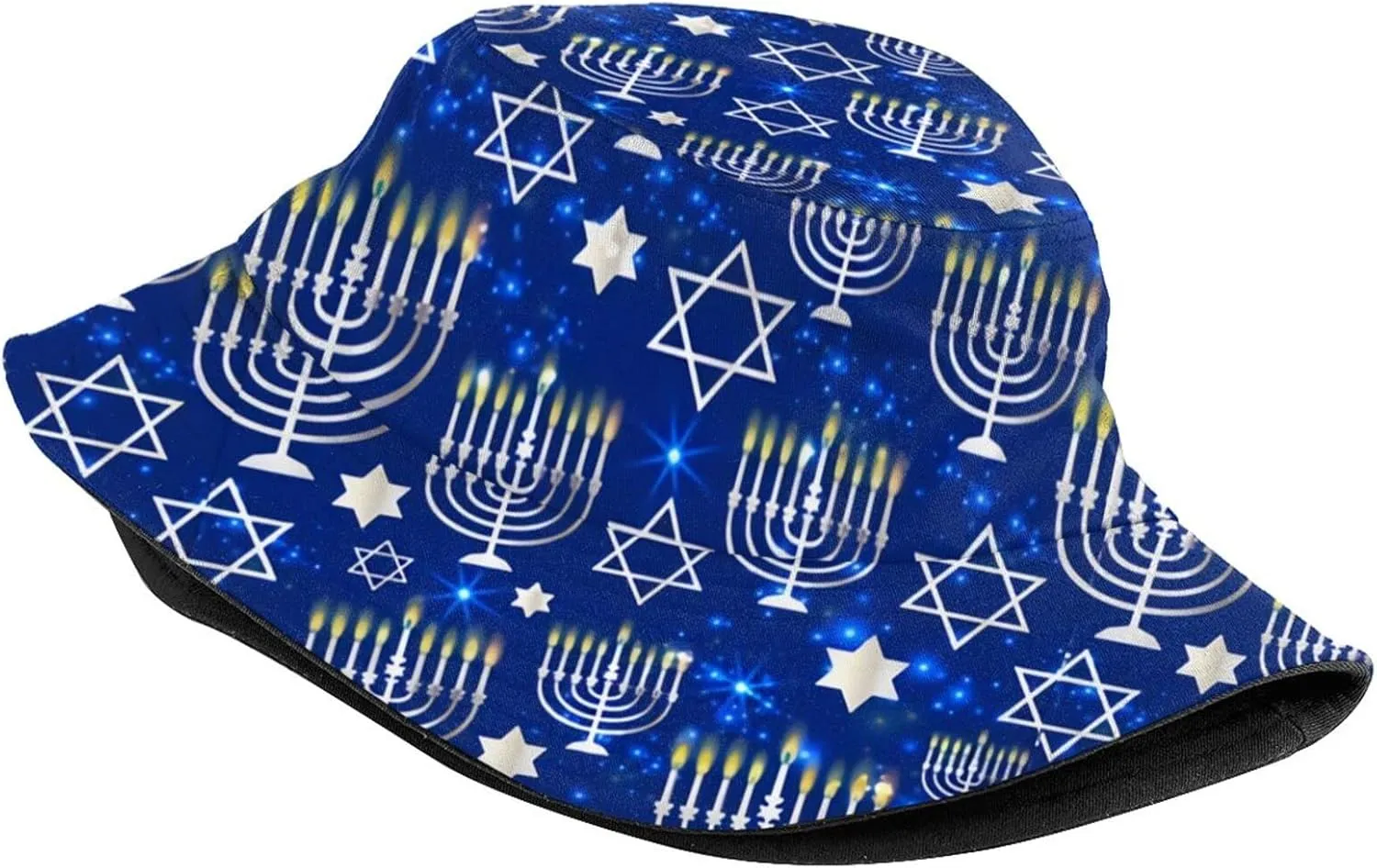 Funny Hanukkah Menorah Bucket Hat Packable Fashion Fisherman Hat Travel Beach Sun Hat