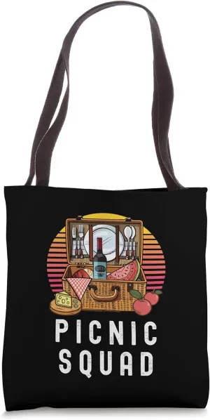 Funny Picnic Squad Lake Park Picnicking Summer Party Tote Bag