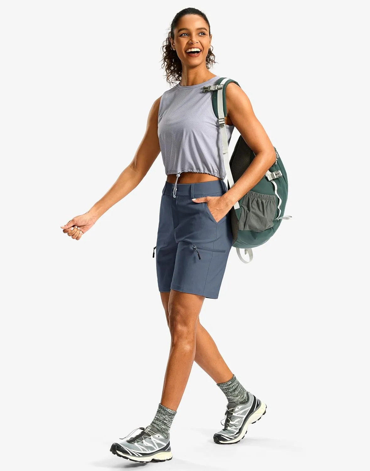 G Gradual Women's 7" Hiking Cargo Shorts Quick Dry Lightweight Golf Outdoor Work Summer Travel Shorts with Pockets