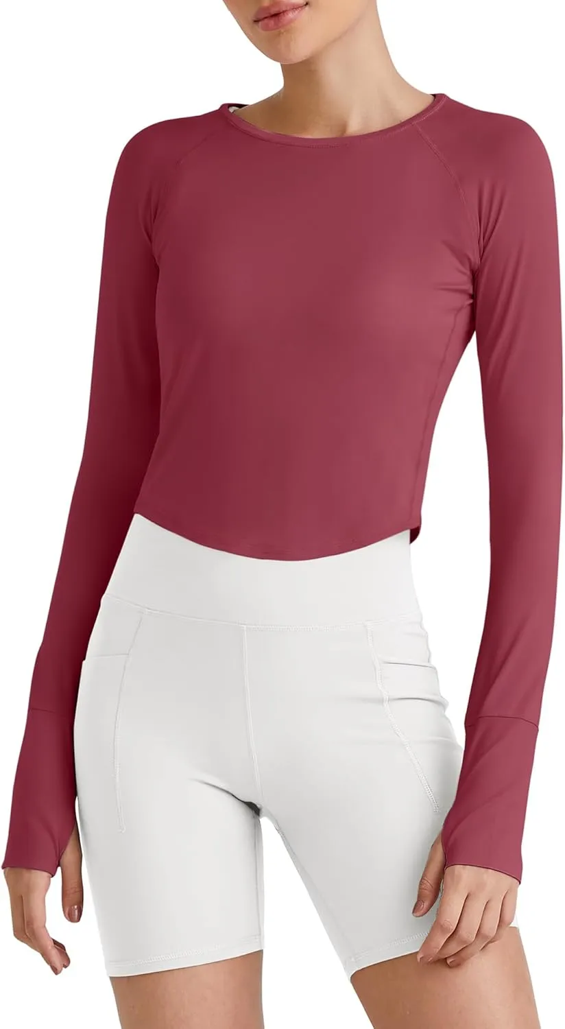 G4Free UPF 50  Rash Guard for Women Long Sleeve Workout Tops Lightweight Sun Shirts UV Protection Athletic Hiking