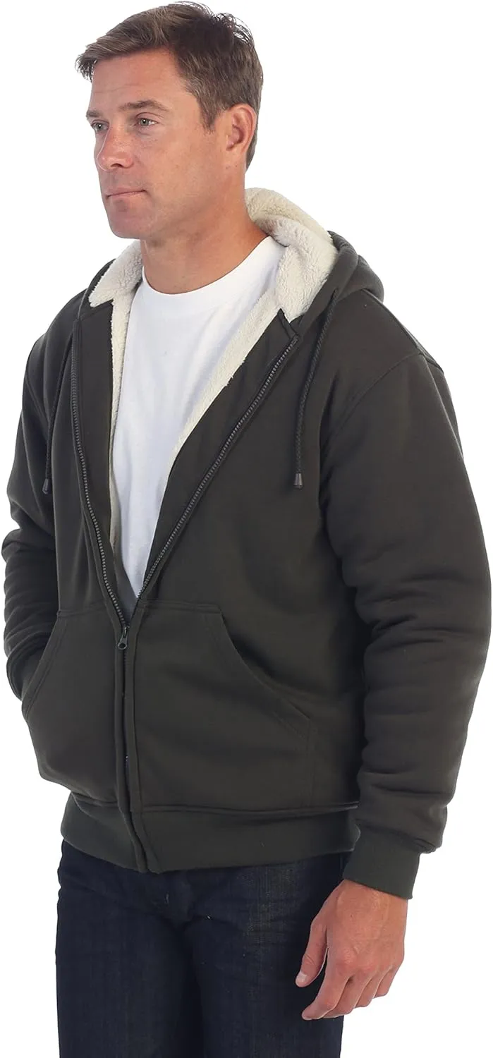 Gioberti Men's Soft Heavyweight Sherpa Lined Fleece Hoodie Jacket