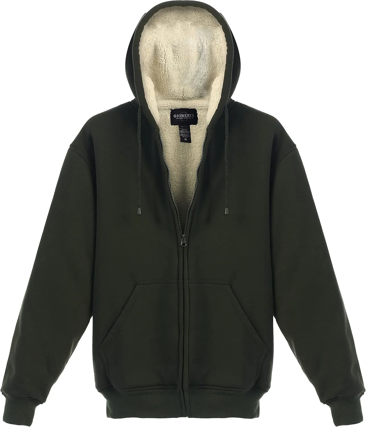 Gioberti Men's Soft Heavyweight Sherpa Lined Fleece Hoodie Jacket