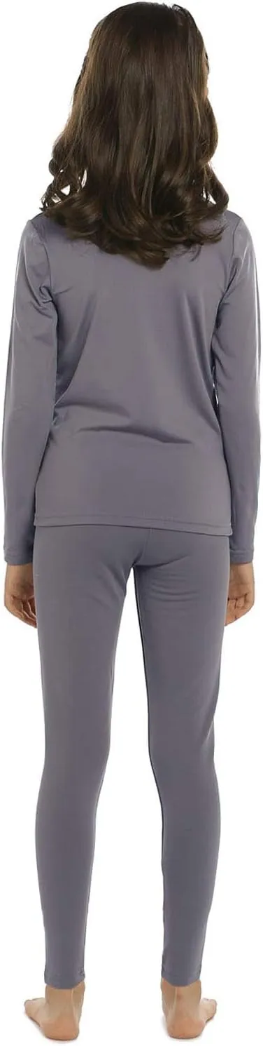 Girls Thermal Underwear Set for Kids Long Johns Fleece Lined Base Layer Top & Bottom Cold Winter Thermals