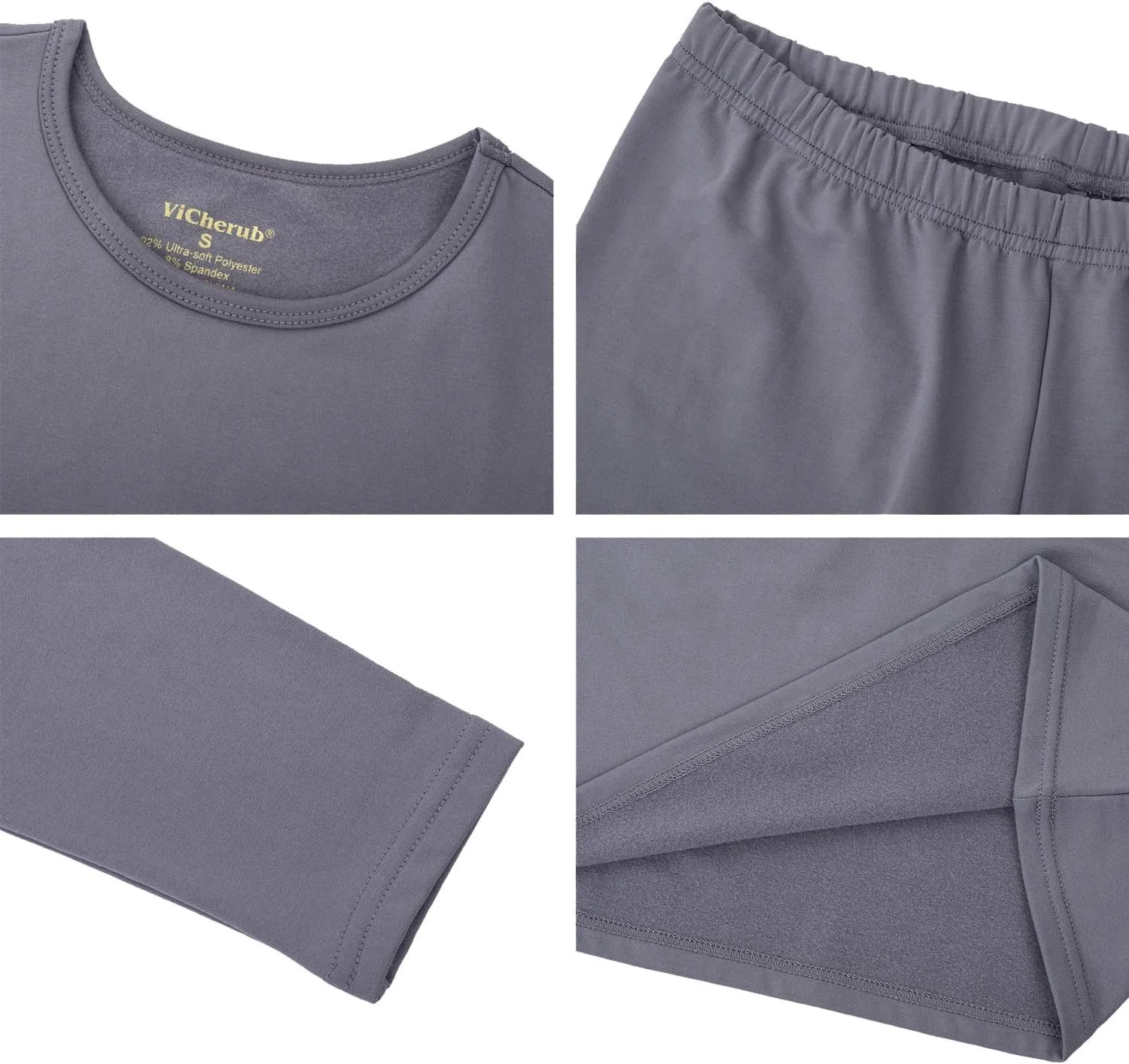 Girls Thermal Underwear Set for Kids Long Johns Fleece Lined Base Layer Top & Bottom Cold Winter Thermals