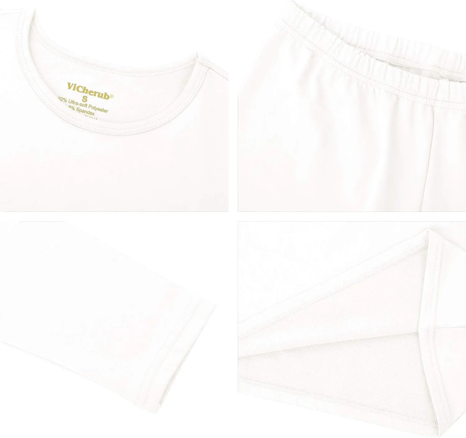 Girls Thermal Underwear Set for Kids Long Johns Fleece Lined Base Layer Top & Bottom Cold Winter Thermals