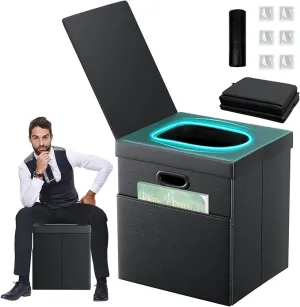 Glendan Upgrade Portable Toilet for Adults, Extra Large Portable Travel Floding Toilet, Camping Tall Toilets with Lid for Adults and Kids, Compact Potty for Car, Hiking, Beach, Camping,Travel