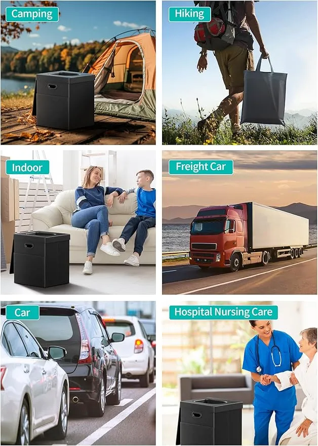 Glendan Upgrade Portable Toilet for Adults, Extra Large Portable Travel Floding Toilet, Camping Tall Toilets with Lid for Adults and Kids, Compact Potty for Car, Hiking, Beach, Camping,Travel
