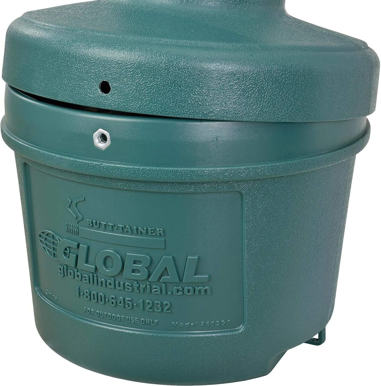 Global Industrial Free Standing Outdoor Patio Ashtray with Round Base, 11" Diameter x 30" H, 1-1/2 Gallon Capacity Cigarette Receptacle, Plastic, Green