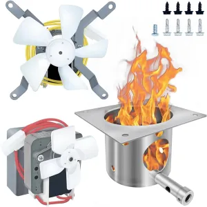 Grill Upgrade Triple Pack - 2.0 RPM Auger Motor, Induction Fan, Fire Burn Pot Kit for Traeger, Pit Boss, Camp Chef, Z Grills, and More Pellet Grills Parts Replacement