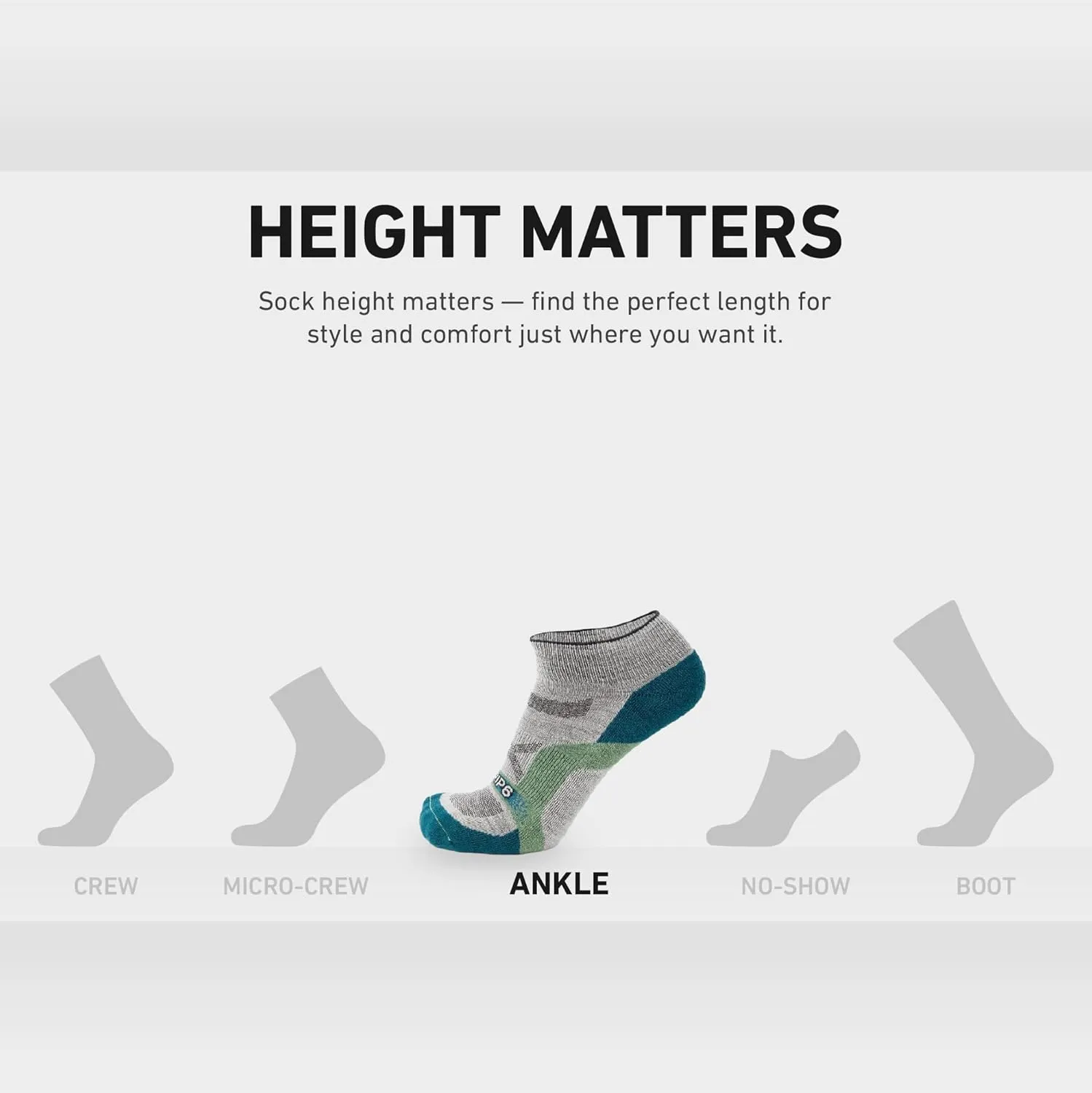 GRIP6 Wool Ankle Socks -Merino Wool Socks Made in The USA -Lightweight Wool Hiking Socks - Warm Ankle Socks for Men and Women