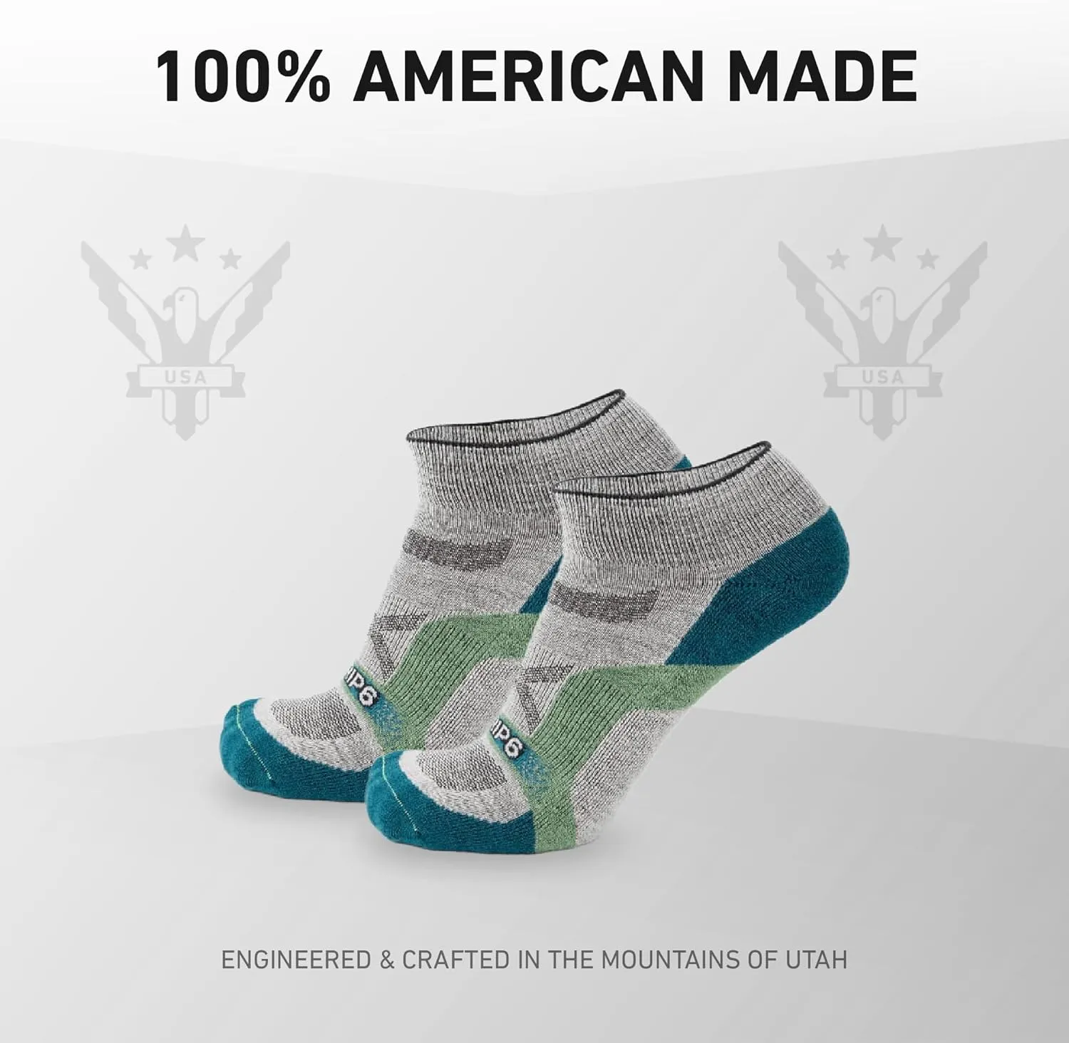 GRIP6 Wool Ankle Socks -Merino Wool Socks Made in The USA -Lightweight Wool Hiking Socks - Warm Ankle Socks for Men and Women