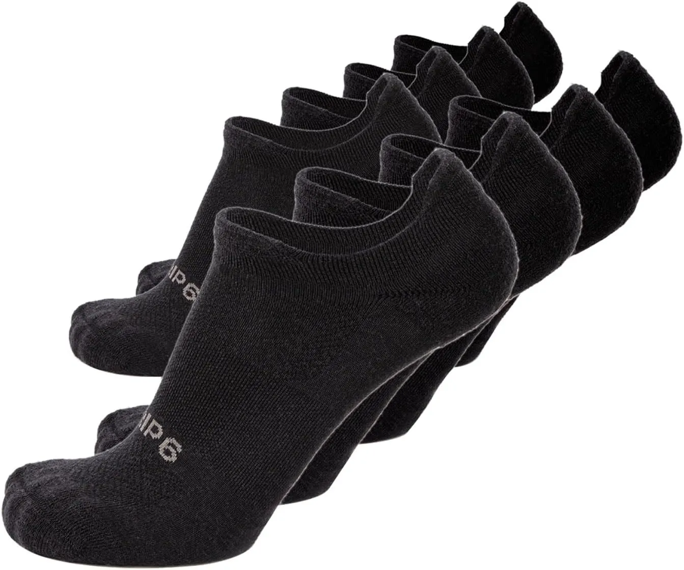 GRIP6 Wool No Show Socks -Merino Wool Socks Made in the USA- Lightweight Wool Hiking Socks -Warm Ankle Socks for Men & Women