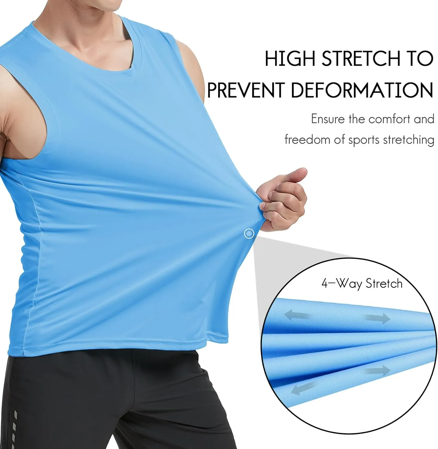 Haimont Men's Workout Tank Top Dry Fit UPF 50 Sleeveless Muscle Tee Shirts for Swim, Running, Hiking, Beach