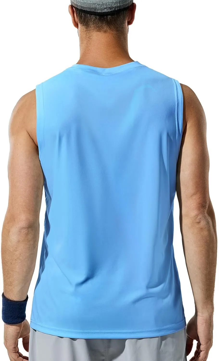 Haimont Men's Workout Tank Top Dry Fit UPF 50 Sleeveless Muscle Tee Shirts for Swim, Running, Hiking, Beach
