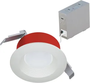 HALO Fire Rated Canless Integrated LED, Recessed Light Trim, Sel 5CCT 900 Lumens, White 4 in.