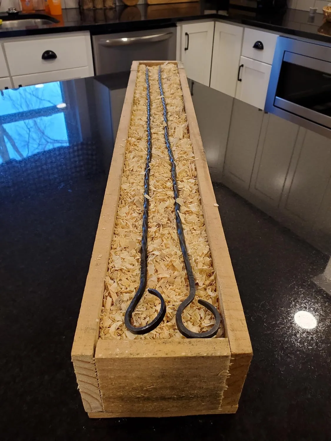Hand-Forged Campfire Roaster – Heavy Duty Marshmallow & Hot Dog Stick for Open Fire Cooking | Blacksmith-Made Fire Pit Tool