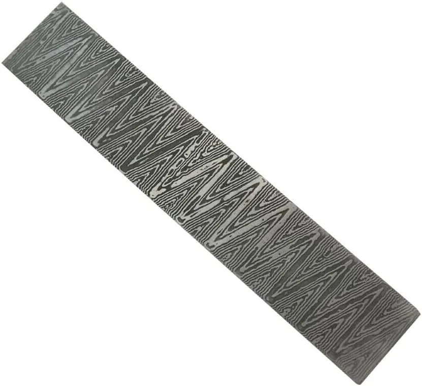 HAND FORGED DAMASCUS STEEL BILLET BAR FIRE PATTERN LIGHTNING 150x25x3mm