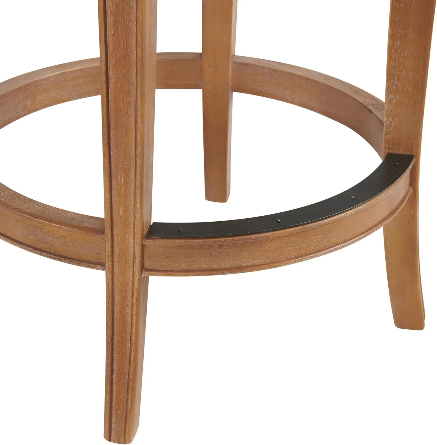 Hanover Swivel Counter Height Bar Stools, Set of 2, Weathered Brown and Beige, Faux Leather Upholstered Seat, Steel Memory Return Swivel, Rubberwood Frame, 20 in. W x 22 in. D x 37 in. H