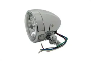 HARLEY 4 inch Round Headlamp 12 Volt Chrome fits 0-  Custom, application