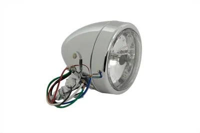 HARLEY 4 inch Round Headlamp 12 Volt Chrome fits 0-  Custom, application