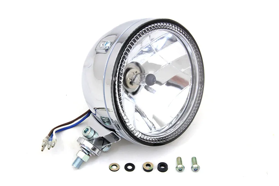 HARLEY 5-3/4 inch H4 Headlamp Unit Chrome fits 0-  All, Models