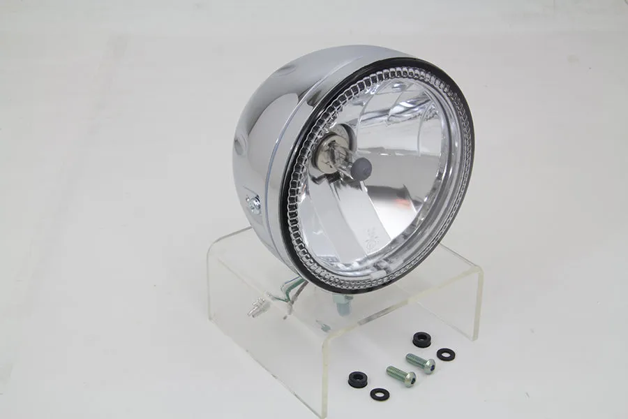 HARLEY 5-3/4 inch H4 Headlamp Unit Chrome fits 0-  All, Models