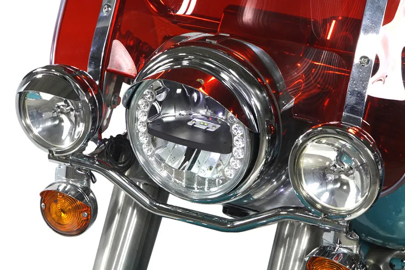 HARLEY 7 inch LED Headlamp Assembly by Wyatt Gatling fits 1986-UP FLST,   1992-2008 FLSTC,   1992-2008 FLSTF,   1994-2013 FLT,   1960-1984 FLH,
