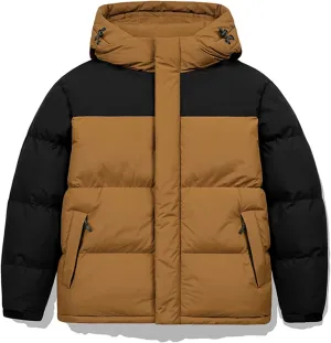 hathne Men's Winter Puffer Jacket Thicken Winter Warm Padded Coat Outerwear with Hood