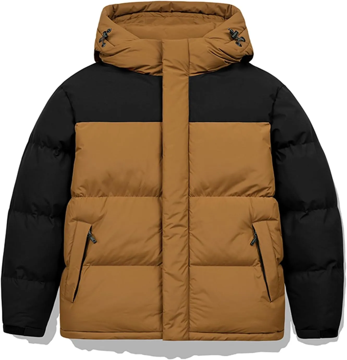 hathne Men's Winter Puffer Jacket Thicken Winter Warm Padded Coat Outerwear with Hood