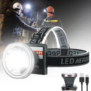 Headlamp Rechargeable, 5000 High Lumen Super Bright Head lamp for Adult with 3 Mode, Waterproof, Digital Display, Adjustable, Battery Powered for Outdoor Camping, Fishing, Hunting, Running