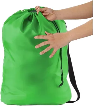 Heavy Duty Laundry Bag w/Shoulder Strap, 22" x 28", 210 Denier Polyester, Holds 2 Loads or 35 lbs, Plus 1 Lavender Sachet (LIME GREEN)