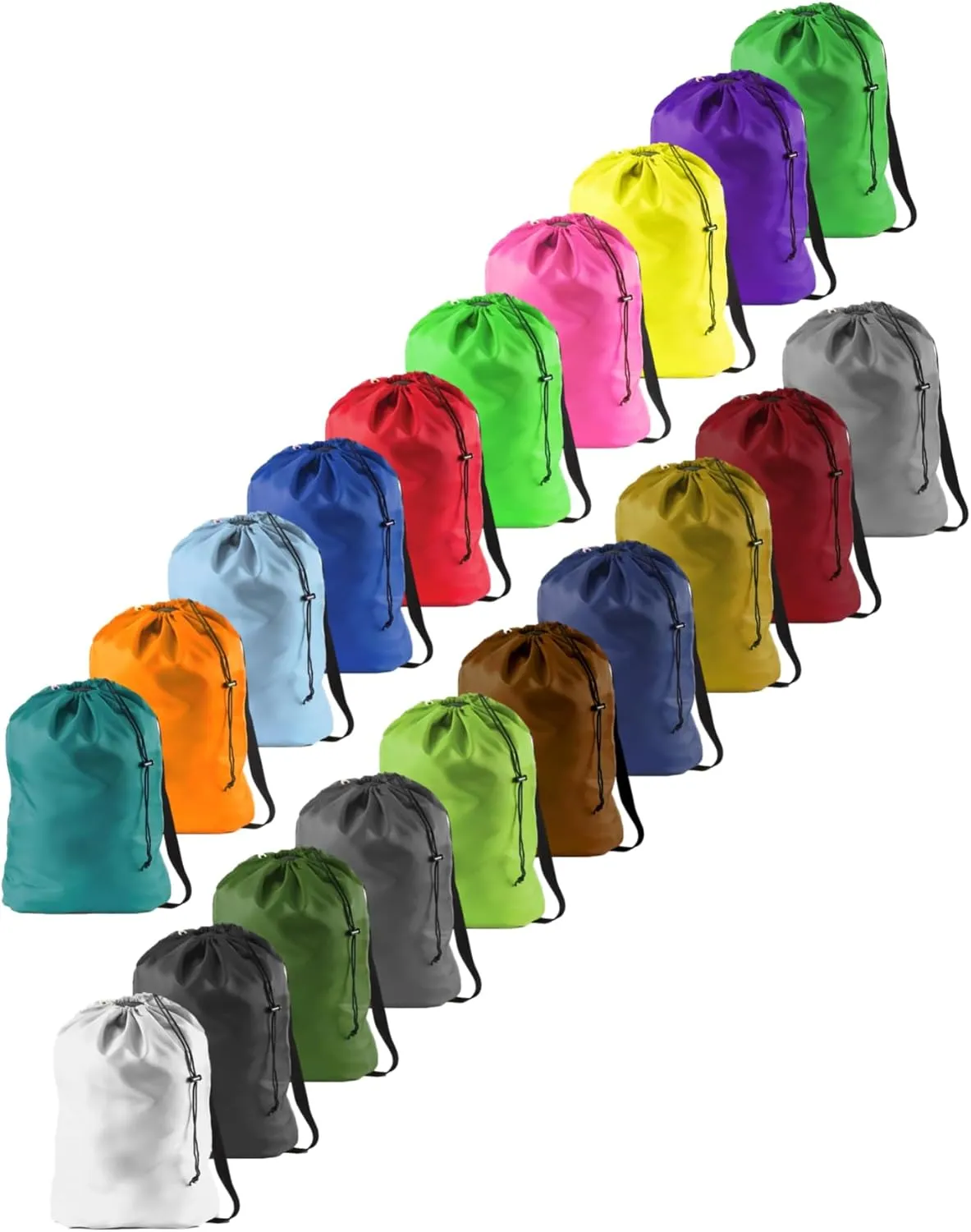Heavy Duty Laundry Bag w/Shoulder Strap, 22" x 28", 210 Denier Polyester, Holds 2 Loads or 35 lbs, Plus 1 Lavender Sachet (LIME GREEN)