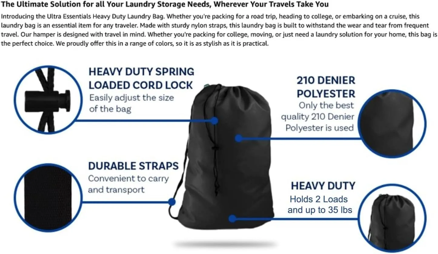 Heavy Duty Laundry Bag w/Shoulder Strap, 22" x 28", 210 Denier Polyester, Holds 2 Loads or 35 lbs, Plus 1 Lavender Sachet (LIME GREEN)
