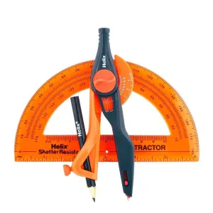 Helix Universal Locking Compass   Protractor Set
