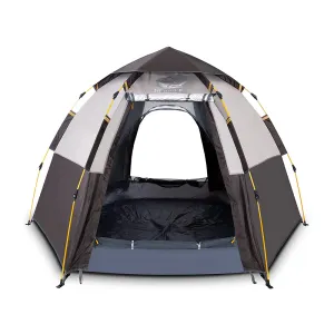 Hewolf Automatic 4 person Hexa Tent - Black Silver